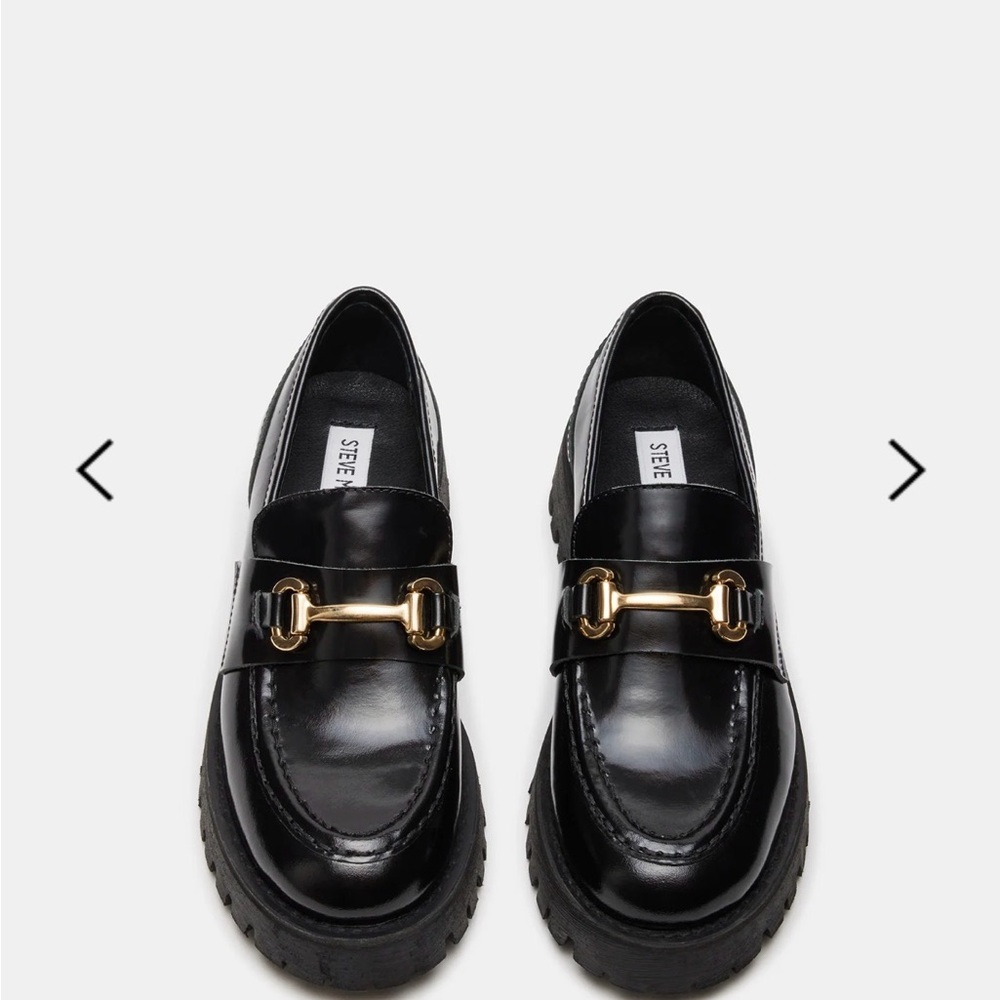Steve Madden Lando Black Leather Loafers Size 6.5